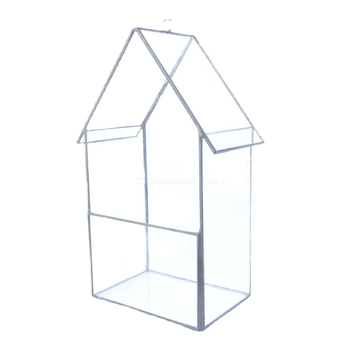 Стъклена саксия за сукуленти с мъхов мини ландшафт – прозрачен, здрав и устойчив на корозия; подходяща за стенен, настолен и подов монтаж