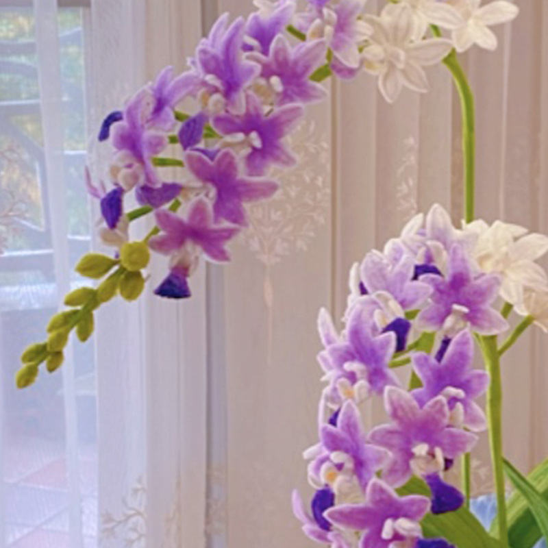 Σετ DIY για μπουκέτο ορχιδέας με στριφτή ράβδο, βελούδινο υλικό, για ηλικίες 15-35