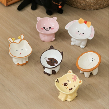 Μπολ γάτας με κεκλιμένο χείλος και αντι-ανατροπής σχεδίαση, γυάλινο μπολ τροφής κατοικίδιου