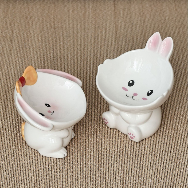 Μπολ γάτας με κεκλιμένο χείλος και αντι-ανατροπής σχεδίαση, γυάλινο μπολ τροφής κατοικίδιου