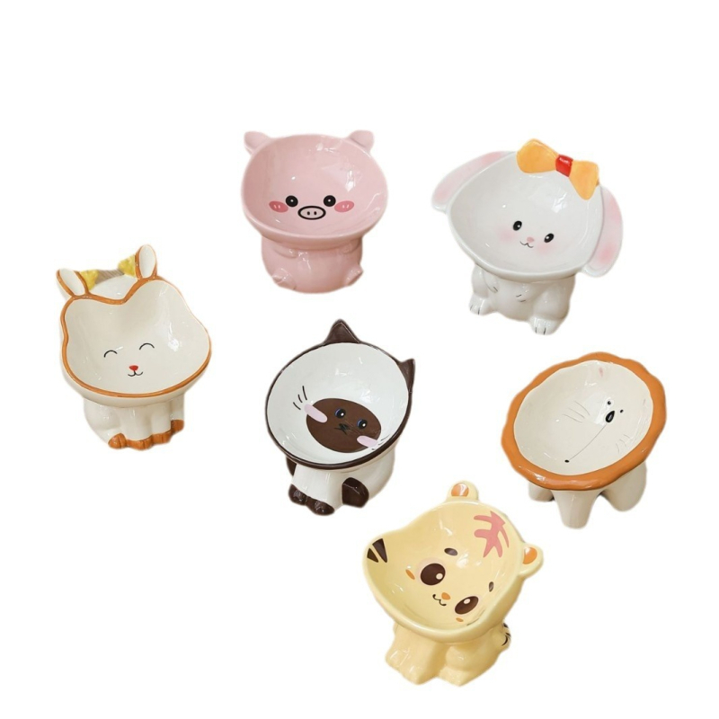 Μπολ γάτας με κεκλιμένο χείλος και αντι-ανατροπής σχεδίαση, γυάλινο μπολ τροφής κατοικίδιου