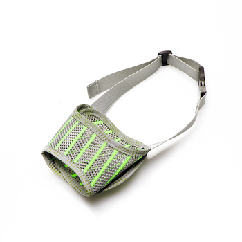 Muzzle pentru câini cu plasă dungată, pentru câini de talie medie și mare; previne înghițirea accidentală, mușcarea și lătratul; personalizabil