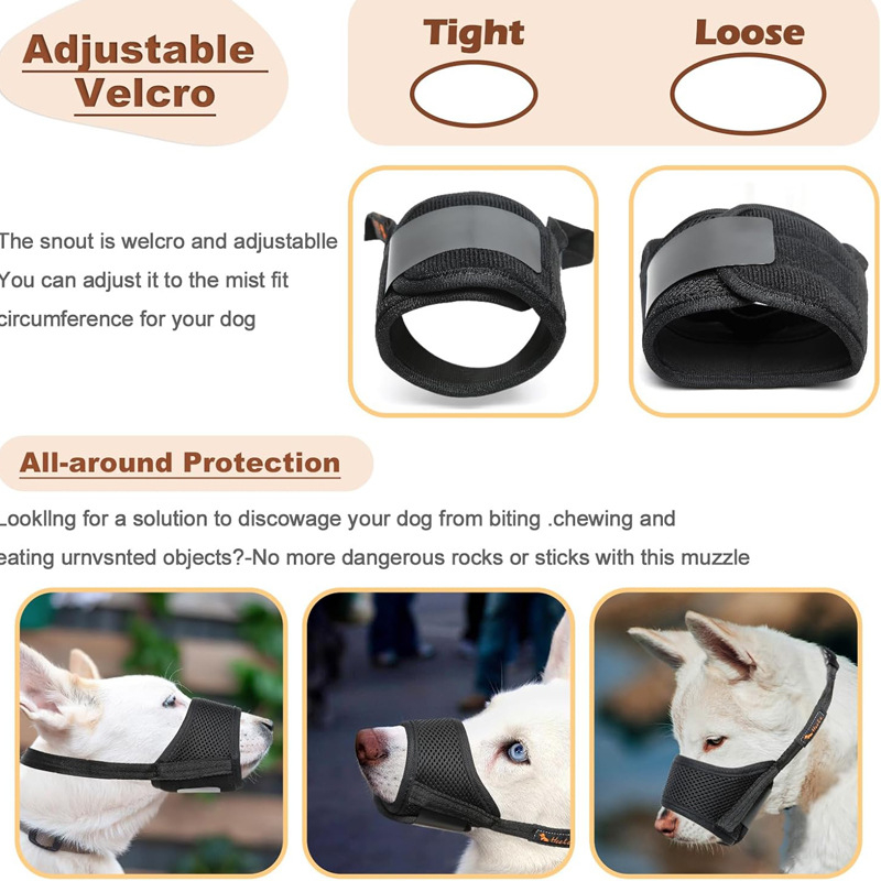 Μασούλα σκύλου – Ρυθμιζόμενη, Κατάλληλη για κουτάβια και ενήλικες, Αντιδαγκώματος, Αντι-Γαύγισμα, Διαπνέουσα