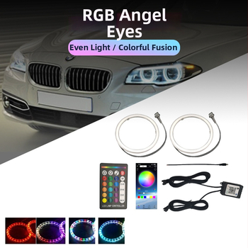 LED COB Angel Eyes maglenka s Bluetooth aplikacijom i daljinskim upravljačem, prozirni poklopac, 5W, 12–24V, 480 lm, 30.000 h
