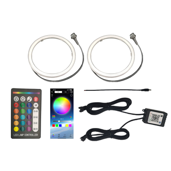 LED COB Angel Eyes maglenka s Bluetooth aplikacijom i daljinskim upravljačem, prozirni poklopac, 5W, 12–24V, 480 lm, 30.000 h