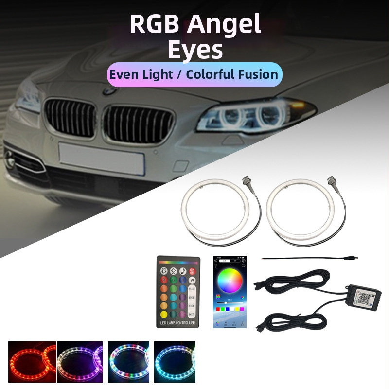 LED COB Angel Eyes maglenka s Bluetooth aplikacijom i daljinskim upravljačem, prozirni poklopac, 5W, 12–24V, 480 lm, 30.000 h