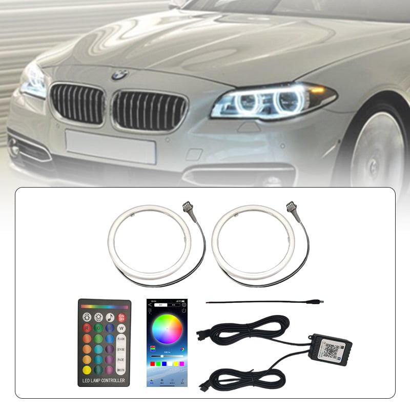 LED COB Angel Eyes maglenka s Bluetooth aplikacijom i daljinskim upravljačem, prozirni poklopac, 5W, 12–24V, 480 lm, 30.000 h