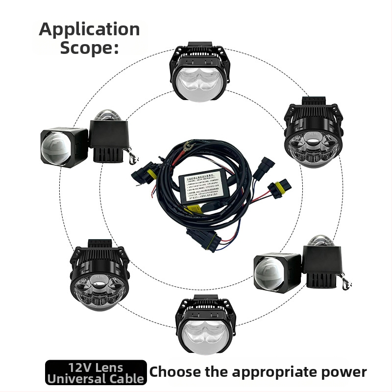 Universālais automobiļu vadu komplekts ar releju un PVC apvalku, miglas lukturu modifikācijai, Jonood zīmols, sprieguma diapazons 3-50V