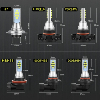 Lampă LED de ceață pentru autoturism, 12SMD 3030, 12V, 1500LM, Aluminiu de aviație
