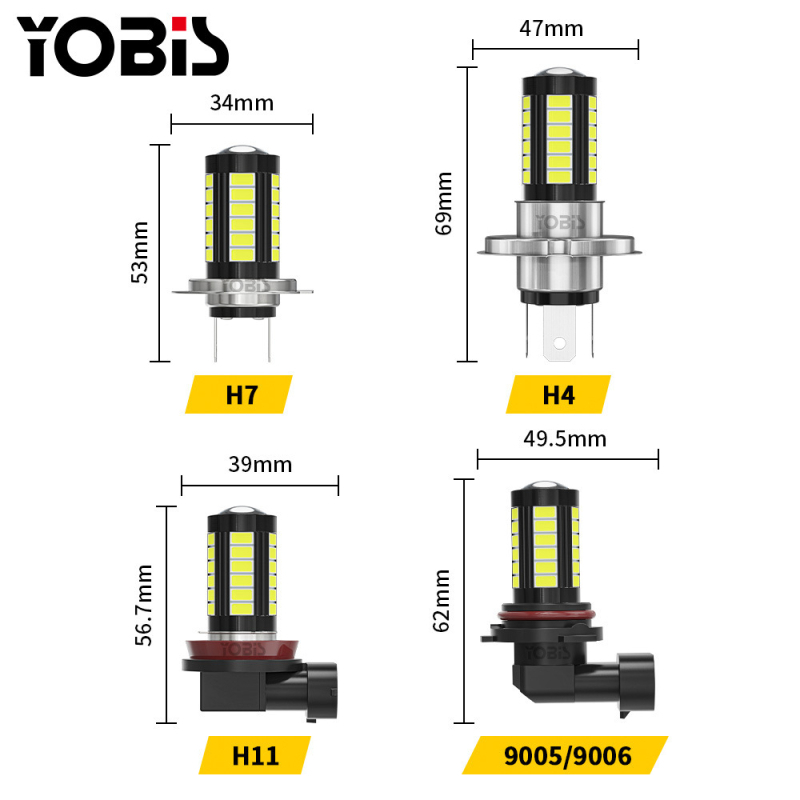 Lampă LED de ceață pentru mașină, model H4-5630-33, sursă de lumină 5630, putere 2.52/0.72W, tensiune 12V.