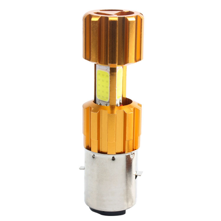 Far LED pentru motocicletă BA20D cu iluminare COB pe trei fețe, 12V, 1000 lm, 7000–8000K