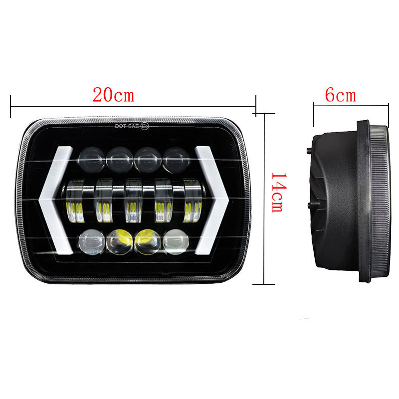Far LED pentru Jeep Wrangler, în stil Arrow, Carcasă din aluminiu, 6500 lm, 12 V, 55 W, IP68