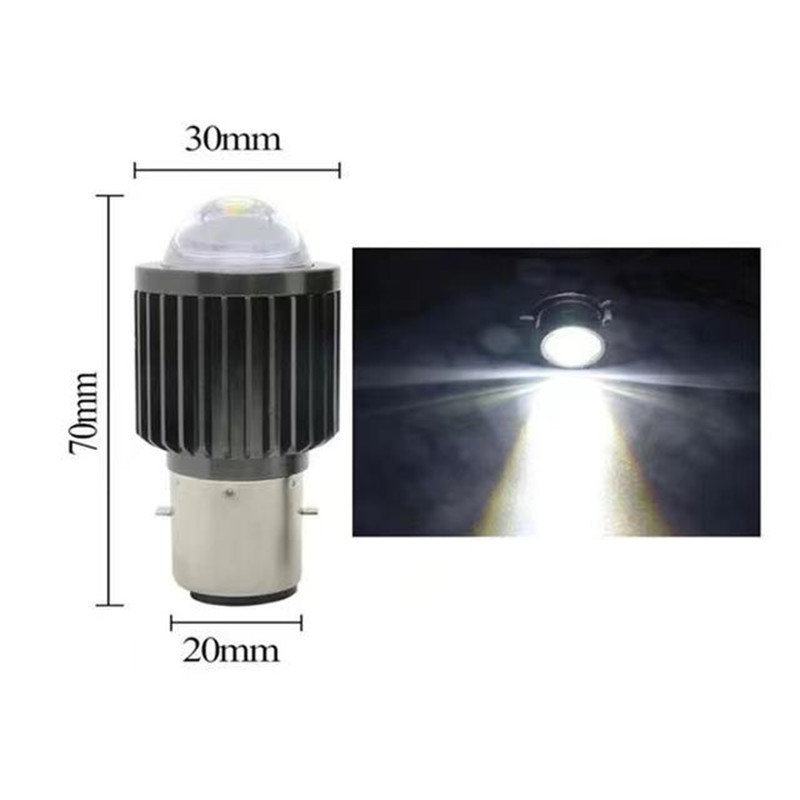 Motocyklové svetlo H4 BA20D, trojzubé uchytenie, kompatibilné s H6, 12-80V, hliníkové puzdro GC