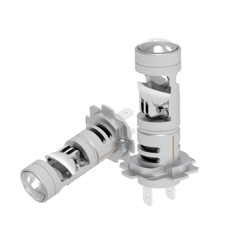 Automobilske LED prednje svjetlo s integriranom malom lećom – Model H7-V8T, 80W, DC12-18V, 4500LM, CSP3570