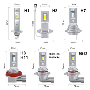 LED glavna svjetla za automobil 1:1 direktna ugradnja, 12V, IP68, kompatibilno s H1/H7/H3/H11/P13W9005/9006