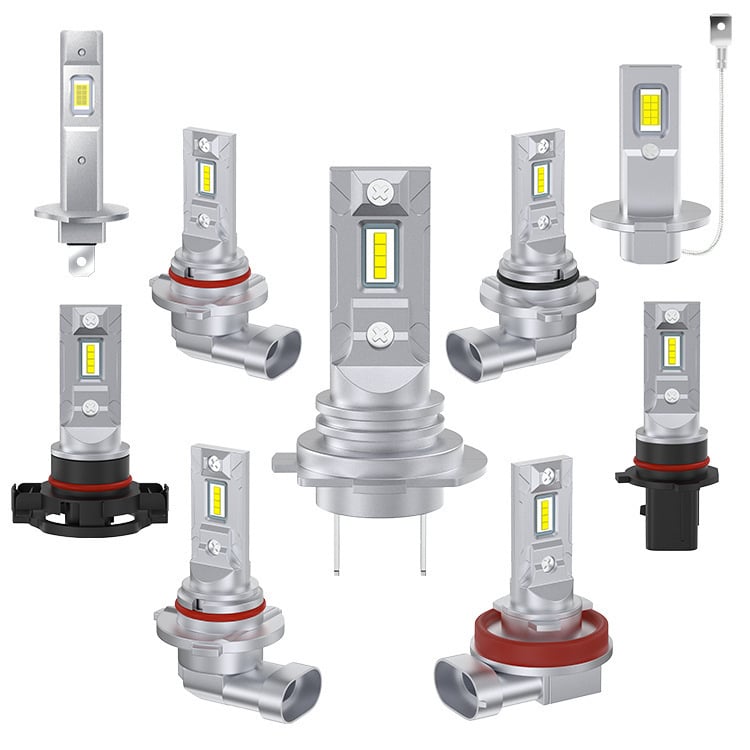 LED glavna svjetla za automobil 1:1 direktna ugradnja, 12V, IP68, kompatibilno s H1/H7/H3/H11/P13W9005/9006