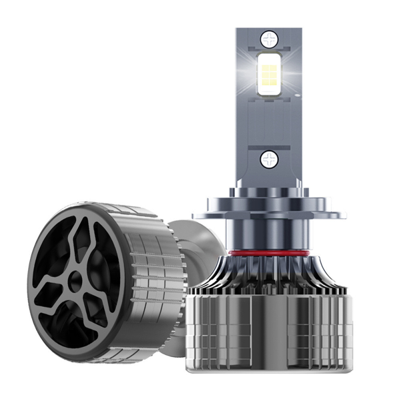 LED H4 prednja svjetla, dvostruke bakrene cijevi, univerzalna ugradnja, 5000 lm, aluminijsko kućište, plug‑and‑play