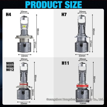 A80LED automobilový reflektor s dvojitou šošovkou pre H4/H7/H11, 120W, 29000lm, 12V, IP68, 50000h