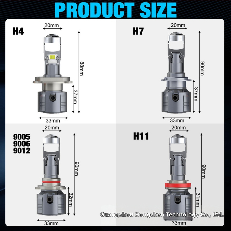 A80LED automobilový reflektor s dvojitou šošovkou pre H4/H7/H11, 120W, 29000lm, 12V, IP68, 50000h