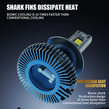 Far LED pentru mașină – design cu trei țevi de cupru, 320W, 12V, 128600 lm, IP68, 30.000h, Compatibil cu H7/H1/H4