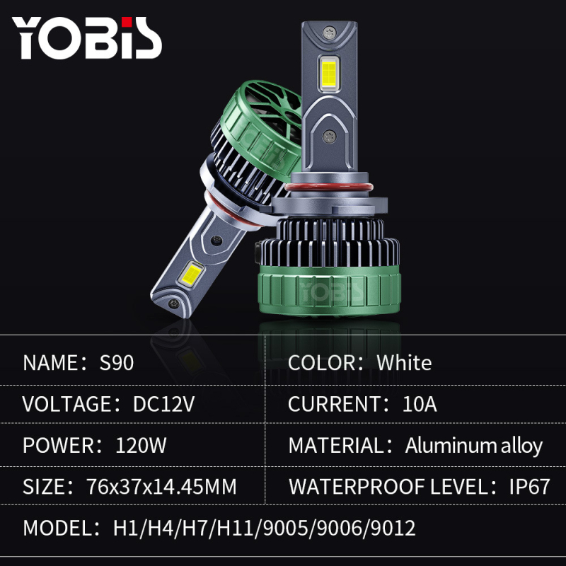 Auto LED prednje svjetlo H1/H4/H7, model S90, 8000 lm, 120W vrh / 80W stabilno, 12V