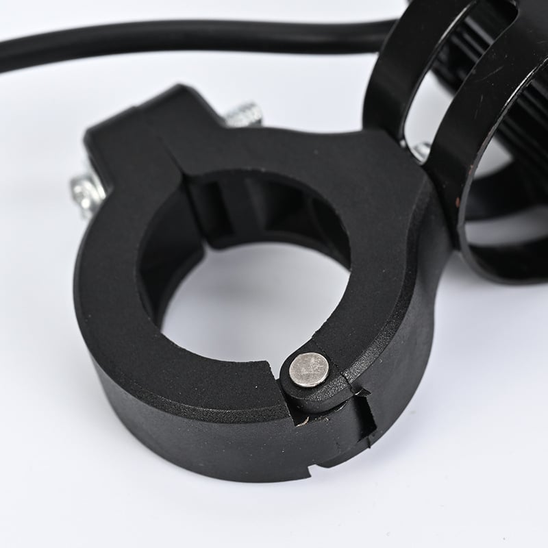 Motociklo LED prožektorius, 12W, 80V, aliuminio korpusas, dviejų spalvų mirgėjimo lęšiai