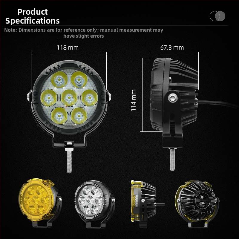 LED off-road reflektor, 7-LED, 60W, 3500 lm, 12-80V, IP67