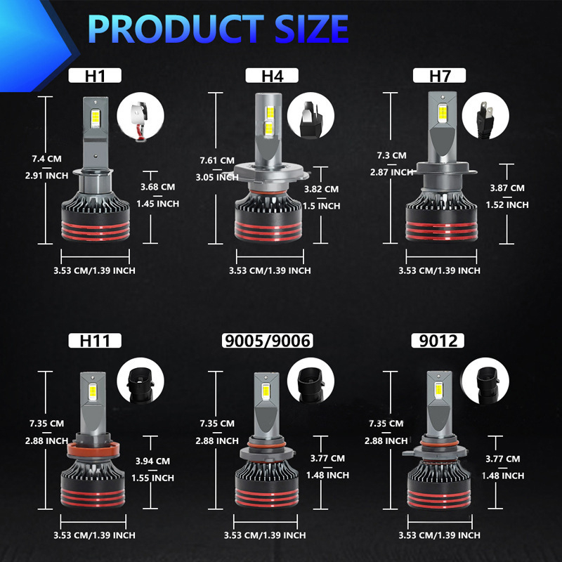 M8PRO LED automobilska LED žarulja za prednje svjetlo, izuzetno svijetla, integrirano daleko i blizu za H7/H11/H4, univerzalna kompatibilnost
