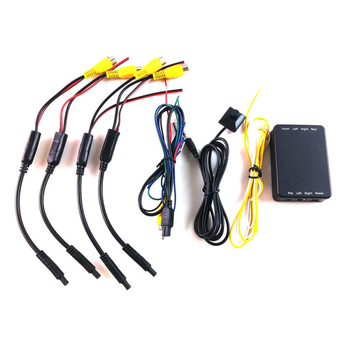 POLARLANDER 4-καναλικός μετατροπέας για 360° πανοραμική κάμερα αυτοκινήτου με διακόπτη ελέγχου όπισθεν, ABS περίβλημα, 12V