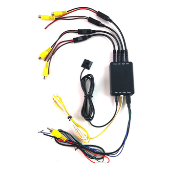 POLARLANDER 4-καναλικός μετατροπέας για 360° πανοραμική κάμερα αυτοκινήτου με διακόπτη ελέγχου όπισθεν, ABS περίβλημα, 12V