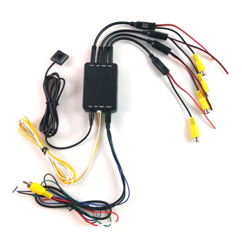 POLARLANDER 4-καναλικός μετατροπέας για 360° πανοραμική κάμερα αυτοκινήτου με διακόπτη ελέγχου όπισθεν, ABS περίβλημα, 12V