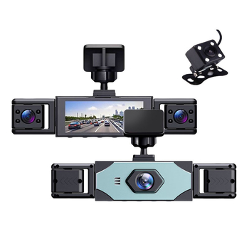 Keturių kamerų automobilių vaizdo registratorius: priekinė/galinė/kairė/dešinė kamera, infraraudonųjų spindulių naktinis matymas, 1080P, 3,0 colių ekranas, ciklinis įrašymas