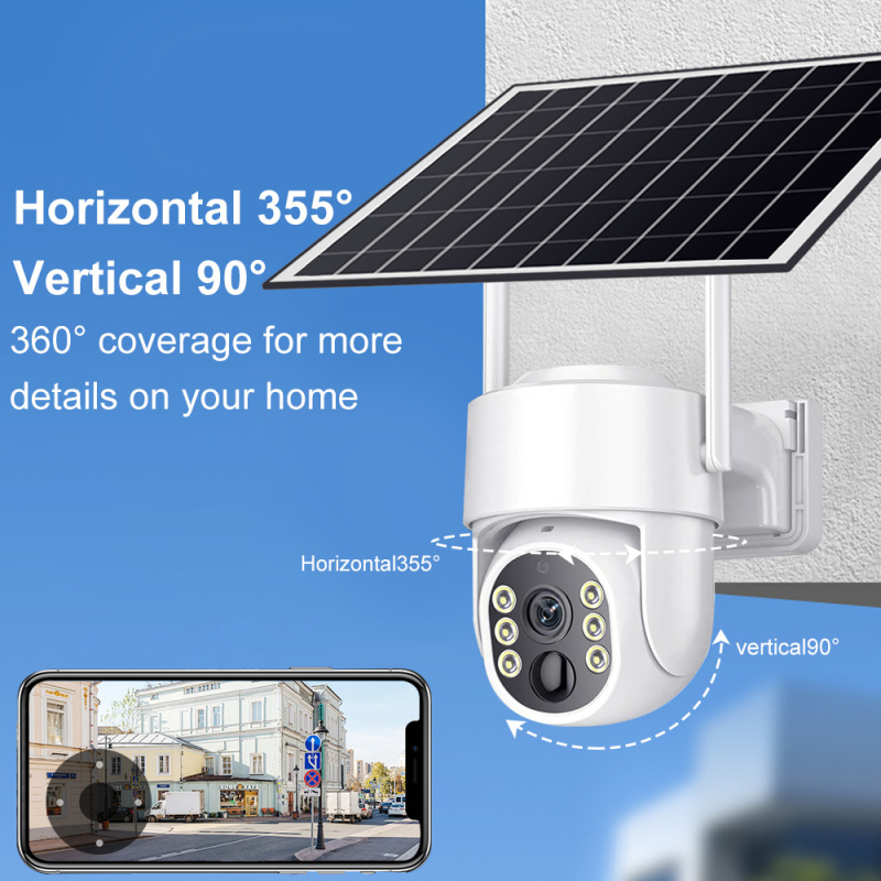 Saules enerģijas novērošanas kamera, 3 MP, minimālais apgaismojums 0.001 lux, ārējai lietošanai, darba temperatūra -10°C līdz 60°C, barošana 12V