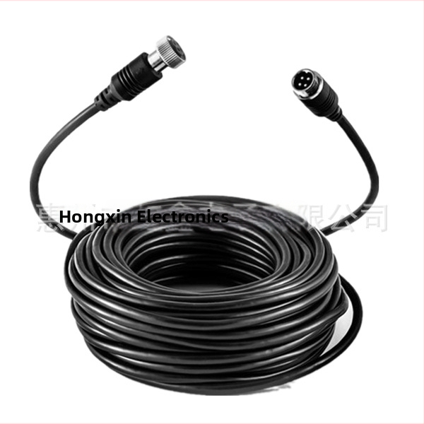 4-jadrový video kábel s leteckým konektorom na BNC pre automobilovú kameru, DVR, M12 konvertor, RoHS