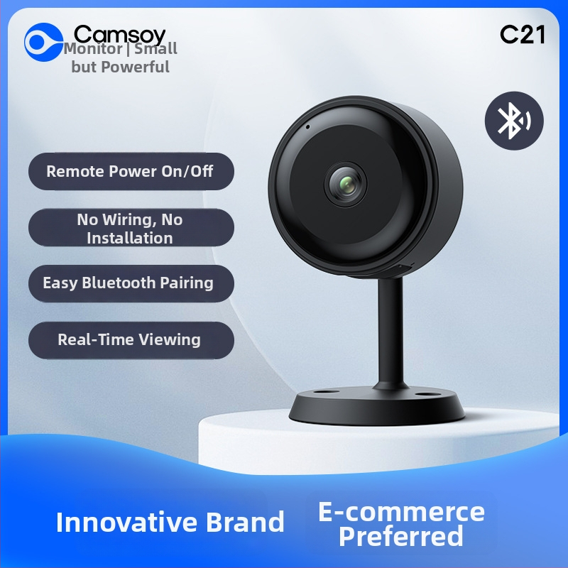 Bezvadu IP kamera, 1080p nakts redzamība, 3.6 mm objektīvs, WiFi, mobilā brīdinājuma funkcija, apaļš korpuss