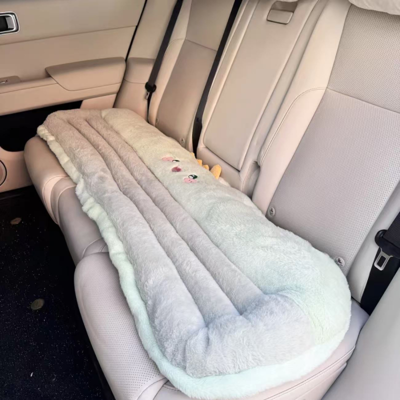 Auto jastuk za sjedište od zimskog pliša, debeli, jednopločni dizajn, grijani, s univerzalnom prilagodbom, s integriranom lumbalnom potporom, slatko