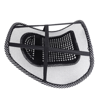 Automobiļa muguras spilvens ar ledus zīdu, elpojošu tīklu, masāžas lodītes un dzelzs vadu atbalstu; universāla saderība