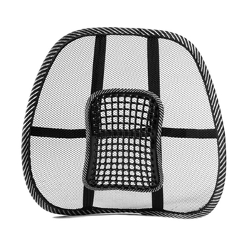 Automobiļa muguras spilvens ar ledus zīdu, elpojošu tīklu, masāžas lodītes un dzelzs vadu atbalstu; universāla saderība