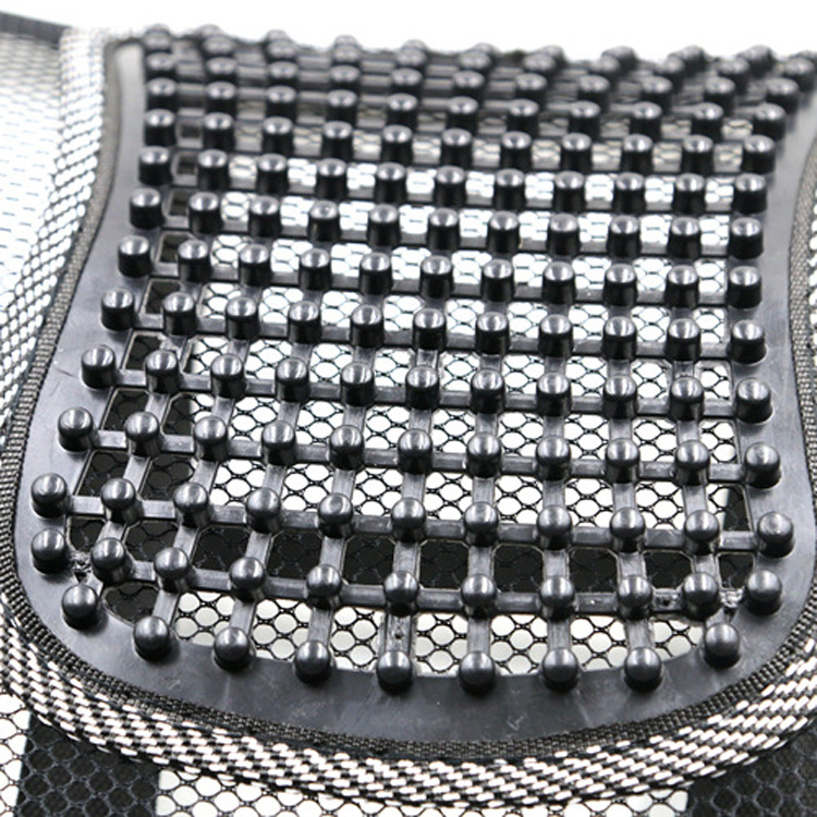 Automobiļa muguras spilvens ar ledus zīdu, elpojošu tīklu, masāžas lodītes un dzelzs vadu atbalstu; universāla saderība