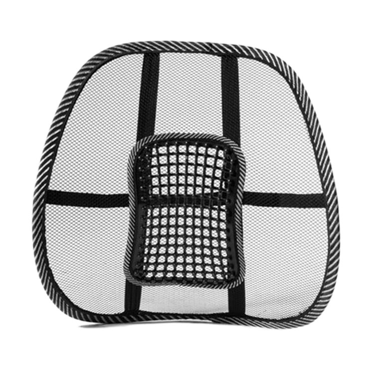 Automobiļa muguras spilvens ar ledus zīdu, elpojošu tīklu, masāžas lodītes un dzelzs vadu atbalstu; universāla saderība