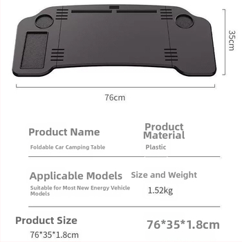 Tesla Model 3/Y Prednji sklopivi stol za objedovanje i stol za laptop u automobilu, Snap-In montaža, LDZ