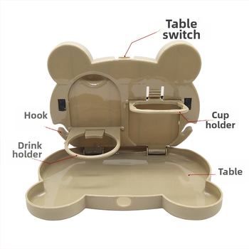 Sklopivi stol za stražnju klupu automobila s držačem za čaše, ABS plast, višenamjenski stol na naslonu sjedala
