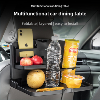 Auto stražnji stolni pladanj s preklopnim držačem za čašu, ABS materijal, model SY-0797, za ugradnju na stražnji naslon sjedala