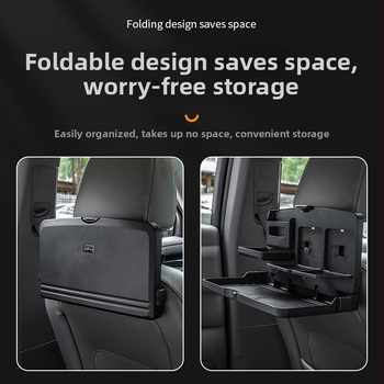Auto stražnji stolni pladanj s preklopnim držačem za čašu, ABS materijal, model SY-0797, za ugradnju na stražnji naslon sjedala