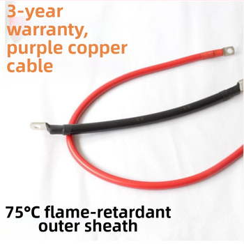 Kabel za bateriju automobila, crveno‑crni uzemljivački kabel, bakar, presjek 16 mm², duljina 50 cm