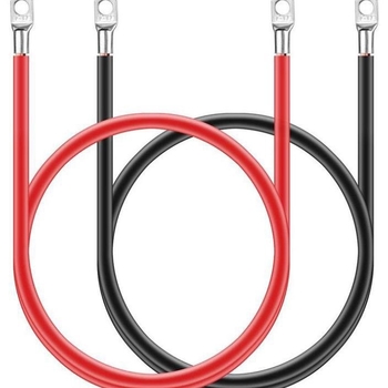 Kabel za bateriju automobila, crveno‑crni uzemljivački kabel, bakar, presjek 16 mm², duljina 50 cm