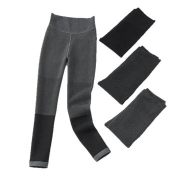 Naiste fleece-voodriga paksud leggingud, vertikaalsed triibud, kerge kompressioon, sobivad välistingimustes kandmiseks, kõrge elastus