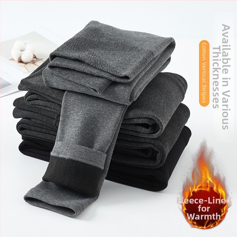 Naiste fleece-voodriga paksud leggingud, vertikaalsed triibud, kerge kompressioon, sobivad välistingimustes kandmiseks, kõrge elastus