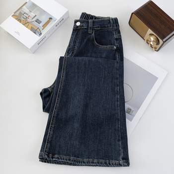 Džinsinės zvano kroja kelnės, aukštas liemuo, ilgis 9/10, didelis elastingumas, 80-90% medvilnė