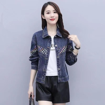 Ženska jesenska oversize jakna od trapera, korejski stil, opušten kroj, patchwork detalji, svestrana